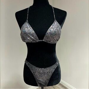 Vintage Carabella 1990s Silver Metallic Bikini